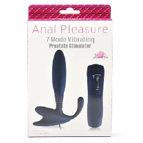 7 Speeds Silicone Anal Vibrator in Black Color