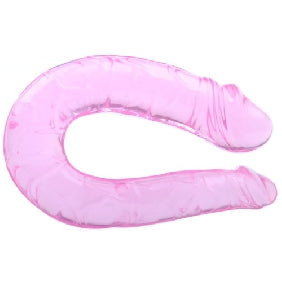 Clear Pink Double Ended Realistic Dildo
