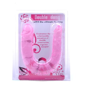 Clear Pink Double Ended Realistic Dildo