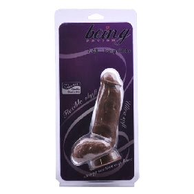 6.3 Inches Brown Color Realistic Dildo with Balls.