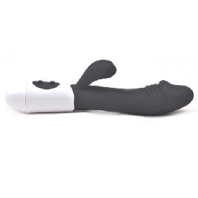 Black Silicone Penis G-Spot Vibrator ( Dual Motors )