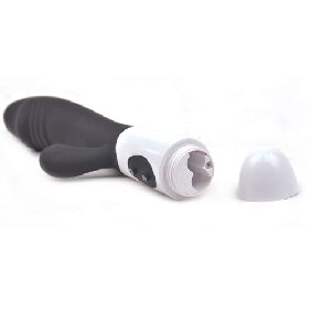 Black Silicone Penis G-Spot Vibrator ( Dual Motors )