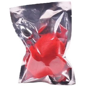 Small Size Metallic Anal Plug with Short Red Color Tail