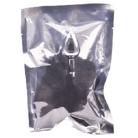 Small Size Metallic Anal Plug with Short Black Color Tail