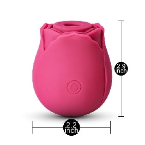 7-Function Red Color Silicone Clitoral Sucking Rose Vibrator