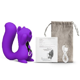 10 Speeds Purple Color Silicone Squirrel Clitoral Sucking Massager