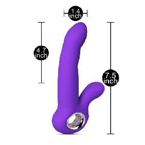 12-Speed Blue Color Silicone G-Spot Vibrator with Wiggling Function.