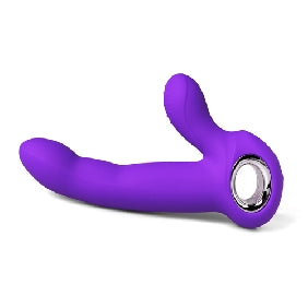 12-Speed Blue Color Silicone G-Spot Vibrator with Wiggling Function.
