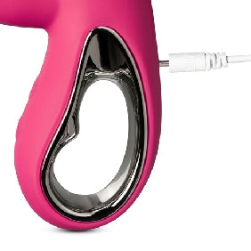 12-Speed Red Color Silicone Rabbit Vibrator with Wiggling Function.