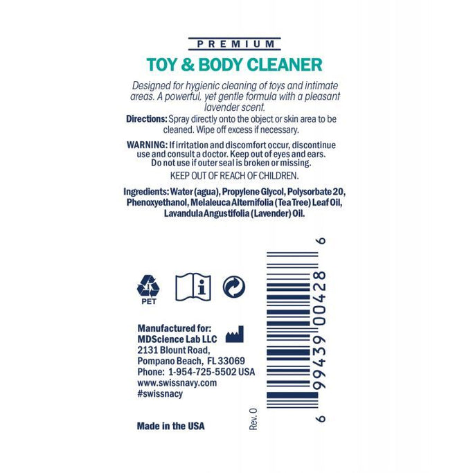 1fl.0z Swiss Navy Toy and Body Cleaner