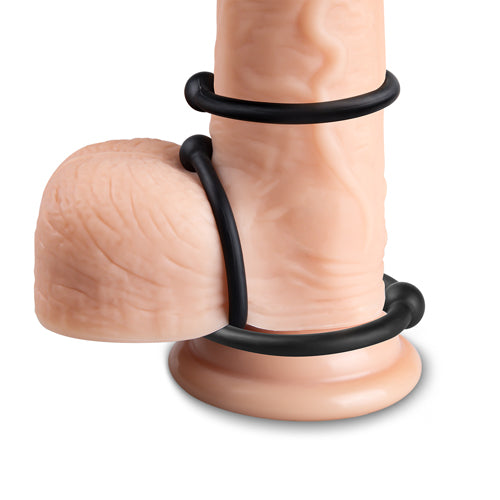 4 Pcs Black Color Silicone Cock Ring Kit