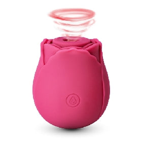 7-Function Red Color Silicone Clitoral Sucking Rose Vibrator