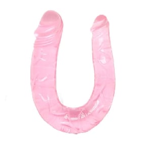 Clear Pink Double Ended Realistic Dildo
