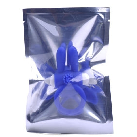 Silicone Blue Rabbit Vibrating Cock Ring