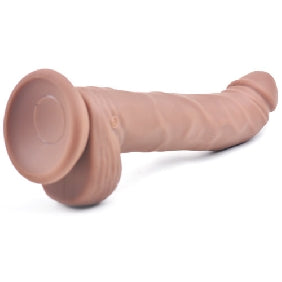 10 Functions Silicone Rechargeable G-Spot Vibrating and Rotating Brown Realistic Dildo