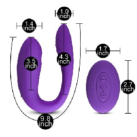 10 Speeds Purple Remote Control Rechargeable Clitoral and Couple Vibrator with Sucking Function