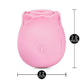 7-Function Pink Color Silicone Clitoral Sucking Rose Vibrator