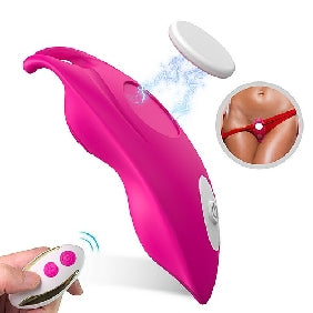 Remote Control 9-Speed Rose Red Color Silicone Vibrator for Panties with Magnetic Clip, medical grade silicone. Phthalate & Latex free.