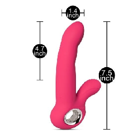 12-Speed Red Color Silicone G-Spot Vibrator with Wiggling Function.