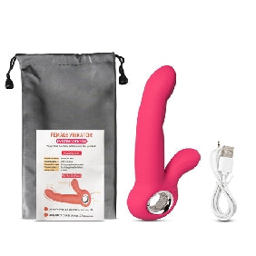 12-Speed Red Color Silicone G-Spot Vibrator with Wiggling Function.