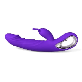 12-Speed Purple Color Silicone Rabbit Vibrator with Wiggling Function.