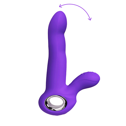 12-Speed Blue Color Silicone G-Spot Vibrator with Wiggling Function.