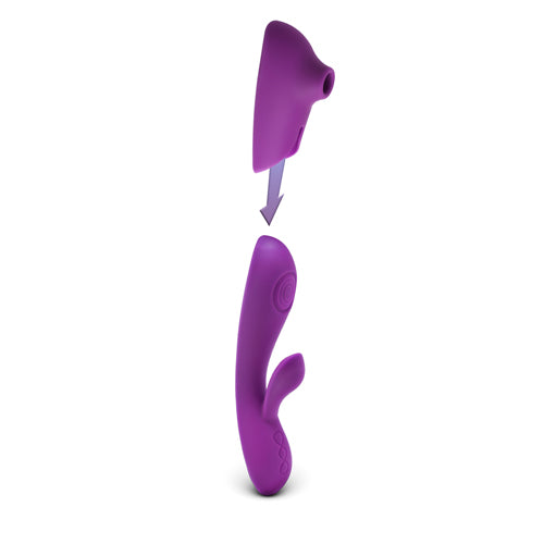 12-Speed Purple Color Rechargeable Silicone Vibrator with Sucking Function Accessory