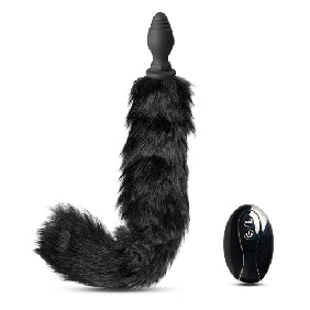 10 Speeds Black Tail Remote Control Rechargeable Vibrating Butt Plug